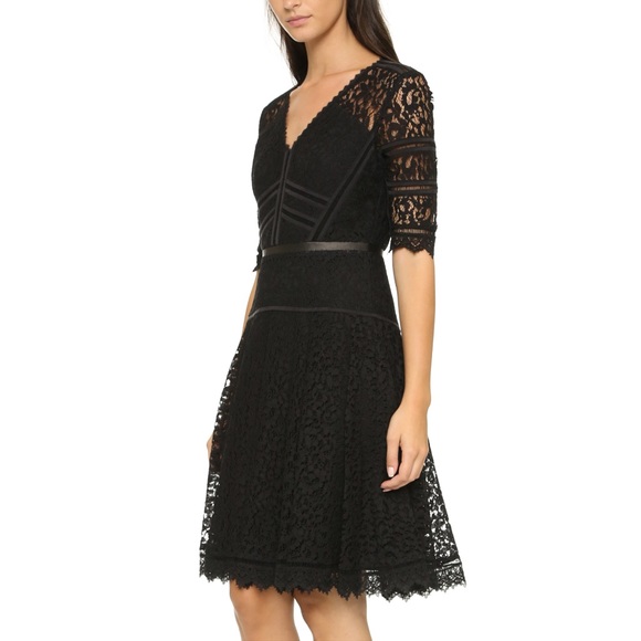 Rebecca Taylor NWOT Short Sleeve Black Lace Dress - Picture 1 of 8